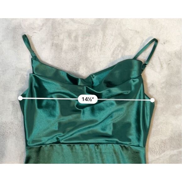 Women’s Girls Formal Emerald Green Maxi Gown Ruched US6 - Picture 5 of 12